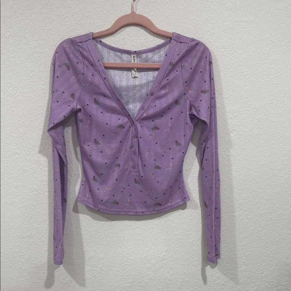 For love and lemons cotton set floral purple rose ribbon print